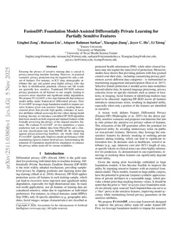 FusionDP: Foundation Model-Assisted Differentially Private Learning for Partially Sensitive Features