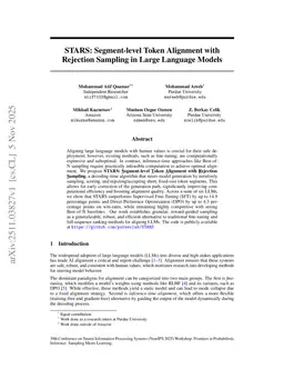 STARS: Segment-level Token Alignment with Rejection Sampling in Large Language Models