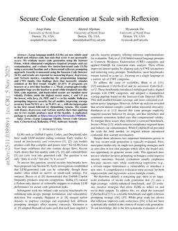 Secure Code Generation at Scale with Reflexion