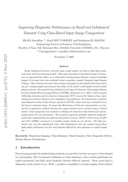 Improving Diagnostic Performance on Small and Imbalanced Datasets Using Class-Based Input Image Composition