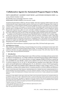 Collaborative Agents for Automated Program Repair in Ruby