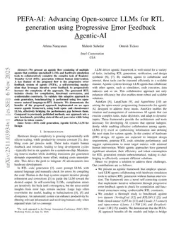 PEFA-AI: Advancing Open-source LLMs for RTL generation using Progressive Error Feedback Agentic-AI