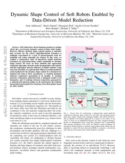Dynamic Shape Control of Soft Robots Enabled by Data-Driven Model Reduction