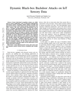 Dynamic Black-box Backdoor Attacks on IoT Sensory Data