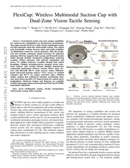 FlexiCup: Wireless Multimodal Suction Cup with Dual-Zone Vision-Tactile Sensing