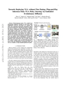 Towards Deploying VLA without Fine-Tuning: Plug-and-Play Inference-Time VLA Policy Steering via Embodied Evolutionary Diffusion