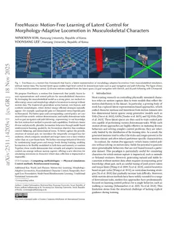 FreeMusco: Motion-Free Learning of Latent Control for Morphology-Adaptive Locomotion in Musculoskeletal Characters