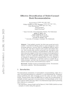 Effective Diversification of Multi-Carousel Book Recommendation