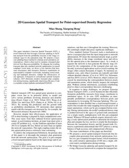 2D Gaussians Spatial Transport for Point-supervised Density Regression