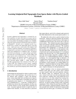 Learning Subglacial Bed Topography from Sparse Radar with Physics-Guided Residuals