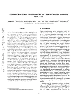 Enhancing End-to-End Autonomous Driving with Risk Semantic Distillaion from VLM