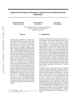 Improved Convergence in Parameter-Agnostic Error Feedback through Momentum