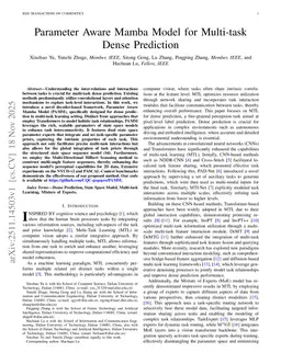 Parameter Aware Mamba Model for Multi-task Dense Prediction