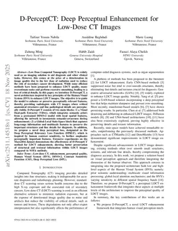 D-PerceptCT: Deep Perceptual Enhancement for Low-Dose CT Images