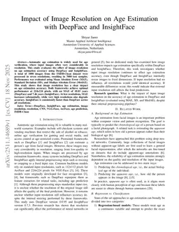 Impact of Image Resolution on Age Estimation with DeepFace and InsightFace