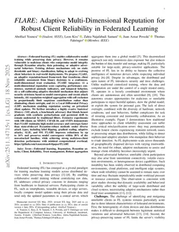 FLARE: Adaptive Multi-Dimensional Reputation for Robust Client Reliability in Federated Learning