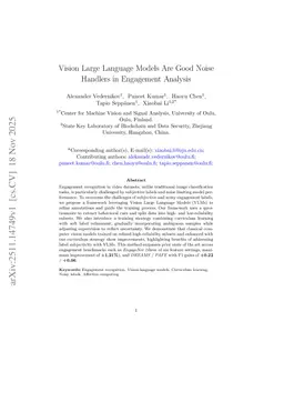 Vision Large Language Models Are Good Noise Handlers in Engagement Analysis