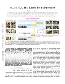 $π^{*}_{0.6}$: a VLA That Learns From Experience