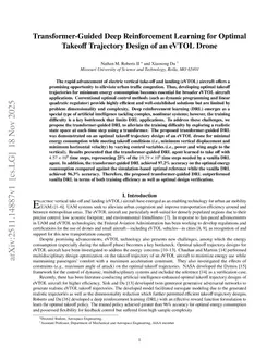 Transformer-Guided Deep Reinforcement Learning for Optimal Takeoff Trajectory Design of an eVTOL Drone