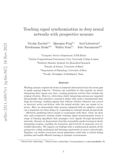 Teaching signal synchronization in deep neural networks with prospective neurons
