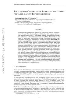 Structured Contrastive Learning for Interpretable Latent Representations