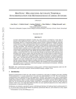 RocSync: Millisecond-Accurate Temporal Synchronization for Heterogeneous Camera Systems