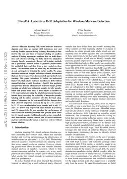 LFreeDA: Label-Free Drift Adaptation for Windows Malware Detection