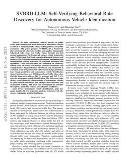 SVBRD-LLM: Self-Verifying Behavioral Rule Discovery for Autonomous Vehicle Identification