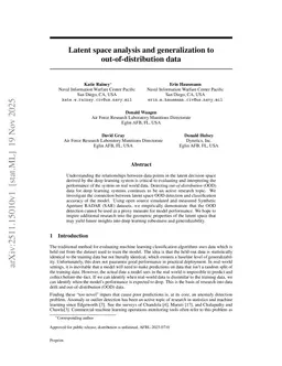 Latent space analysis and generalization to out-of-distribution data