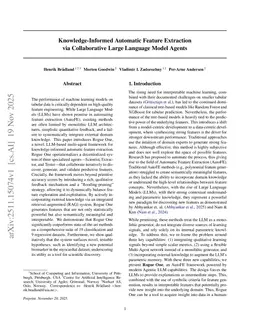 Knowledge-Informed Automatic Feature Extraction via Collaborative Large Language Model Agents