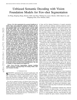 Unbiased Semantic Decoding with Vision Foundation Models for Few-shot Segmentation