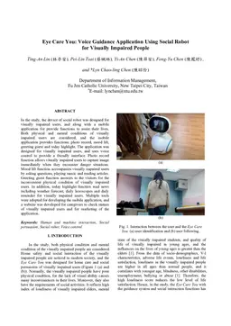 Eye Care You: Voice Guidance Application Using Social Robot for Visually Impaired People