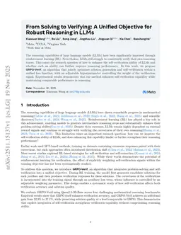 From Solving to Verifying: A Unified Objective for Robust Reasoning in LLMs