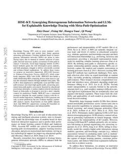 HISE-KT: Synergizing Heterogeneous Information Networks and LLMs for Explainable Knowledge Tracing with Meta-Path Optimization