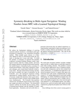 Symmetry-Breaking in Multi-Agent Navigation: Winding Number-Aware MPC with a Learned Topological Strategy