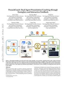 PresentCoach: Dual-Agent Presentation Coaching through Exemplars and Interactive Feedback