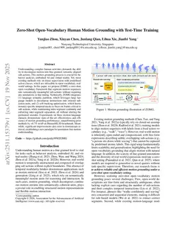 Zero-Shot Open-Vocabulary Human Motion Grounding with Test-Time Training