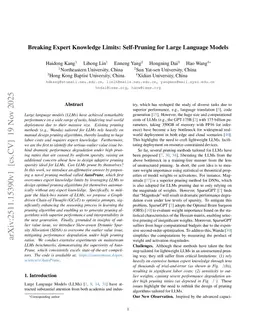 Breaking Expert Knowledge Limits: Self-Pruning for Large Language Models