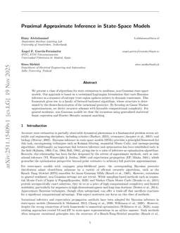 Proximal Approximate Inference in State-Space Models