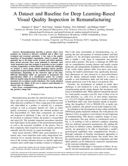 A Dataset and Baseline for Deep Learning-Based Visual Quality Inspection in Remanufacturing