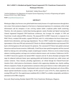 RS-CA-HSICT: A Residual and Spatial Channel Augmented CNN Transformer Framework for Monkeypox Detection