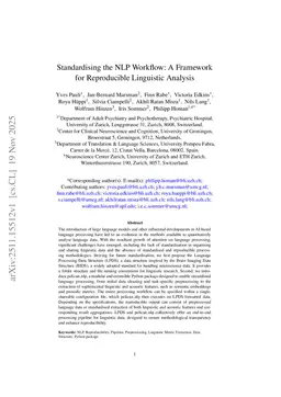 Standardising the NLP Workflow: A Framework for Reproducible Linguistic Analysis
