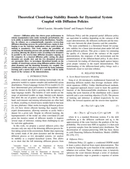 Theoretical Closed-loop Stability Bounds for Dynamical System Coupled with Diffusion Policies