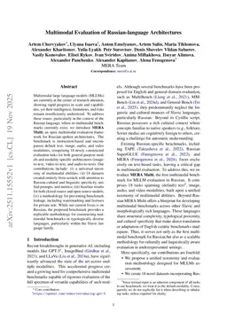 Multimodal Evaluation of Russian-language Architectures