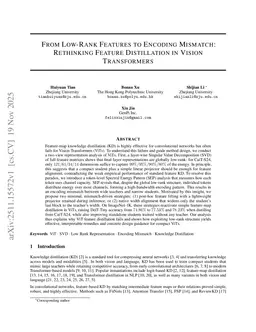 From Low-Rank Features to Encoding Mismatch: Rethinking Feature Distillation in Vision Transformers