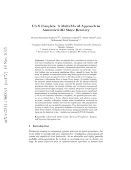 US-X Complete: A Multi-Modal Approach to Anatomical 3D Shape Recovery