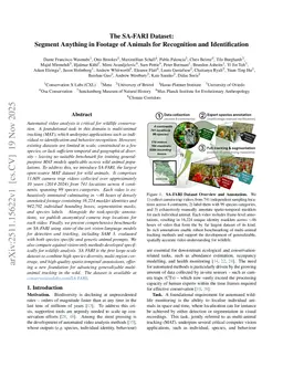 The SA-FARI Dataset: Segment Anything in Footage of Animals for Recognition and Identification