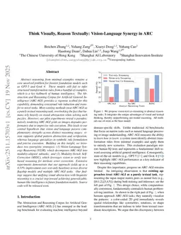Think Visually, Reason Textually: Vision-Language Synergy in ARC