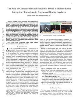 The Role of Consequential and Functional Sound in Human-Robot Interaction: Toward Audio Augmented Reality Interfaces