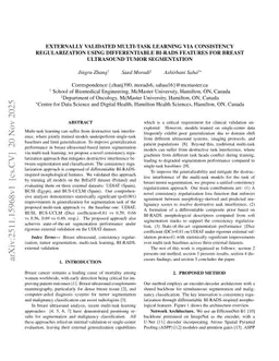 Externally Validated Multi-Task Learning via Consistency Regularization Using Differentiable BI-RADS Features for Breast Ultrasound Tumor Segmentation
